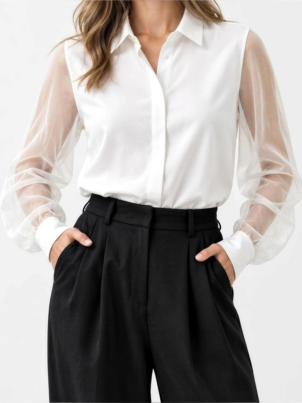 LILYSILK Ethereal Mulberry Silk Shirt, Natural White, Medium